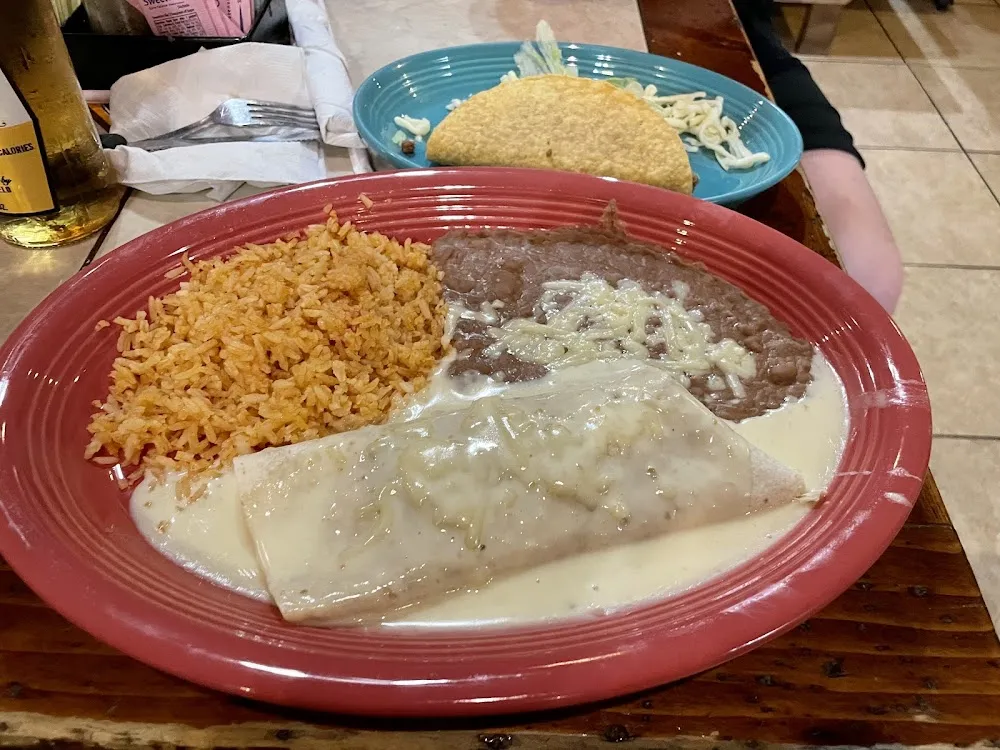 Combination Burrito Taco Rice and Beans and Cheese